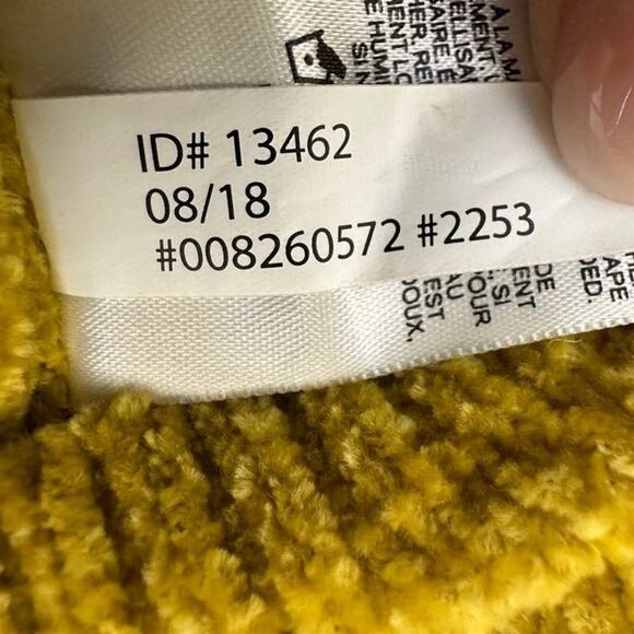 Express Women's Gold Mustard Chenille V-Neck 3/4 Sleeve Knit Pullover Sweater SP - Picture 5 of 9